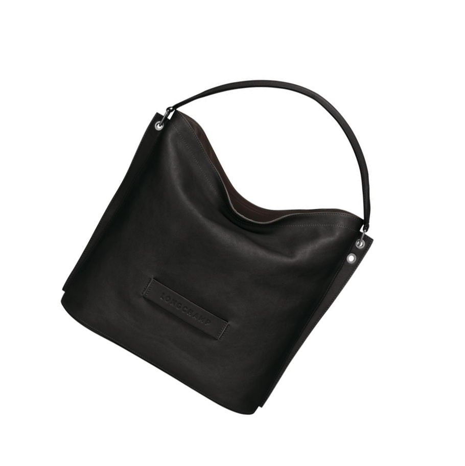 Bolsa De Hombro Longchamp 3D Mujer Negras | ES-BLXI582