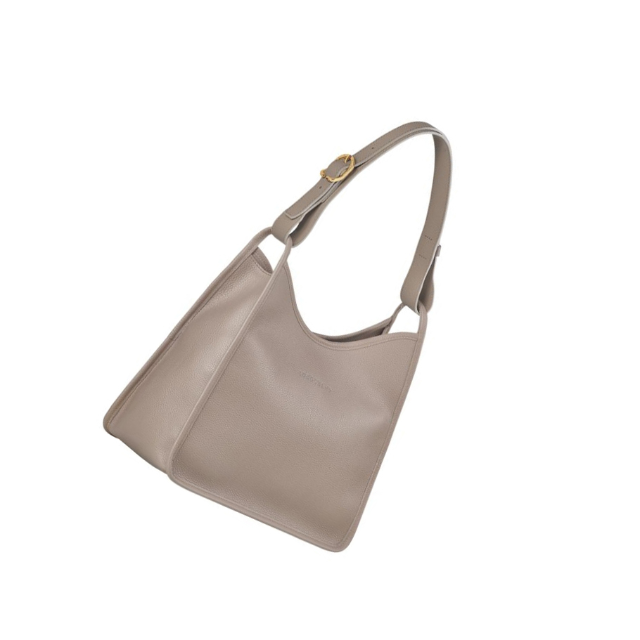 Bolsa De Hombro Longchamp Le Foulonné Mujer Gris | ES-HATO649
