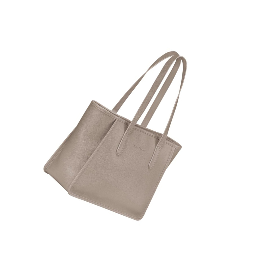 Bolsa De Hombro Longchamp Le Foulonné Mujer Gris | ES-UFTC873