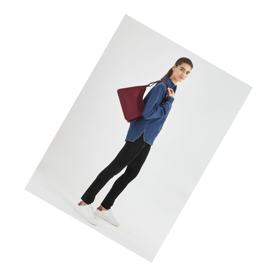 Bolsa De Hombro Longchamp Le Foulonné Mujer Rojas | ES-ZWAN019