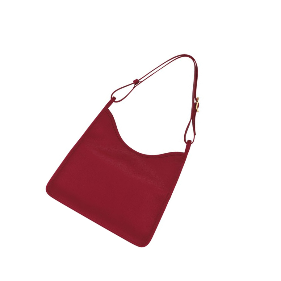 Bolsa De Hombro Longchamp Le Foulonné Mujer Rojas | ES-ZWAN019