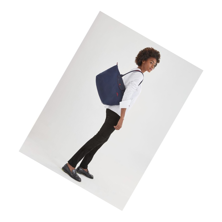 Bolsa De Hombro Longchamp Le Pliage Club L Mujer Azul Marino | ES-VSXQ021