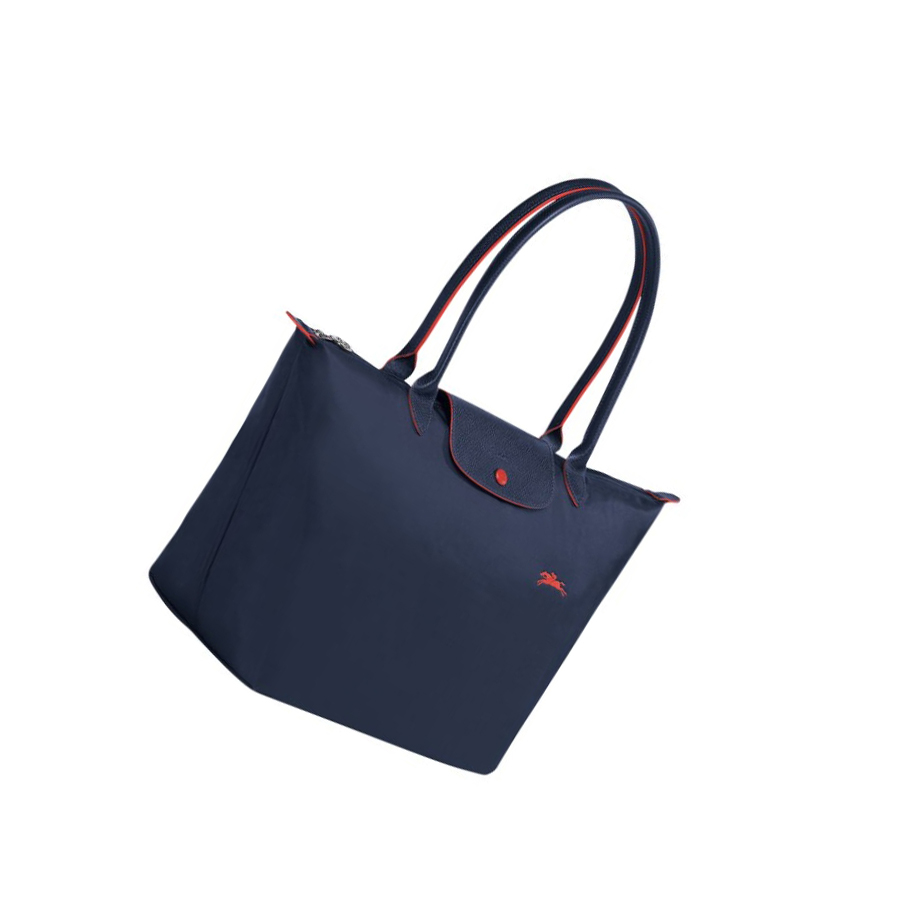 Bolsa De Hombro Longchamp Le Pliage Club L Mujer Azul Marino | ES-VSXQ021