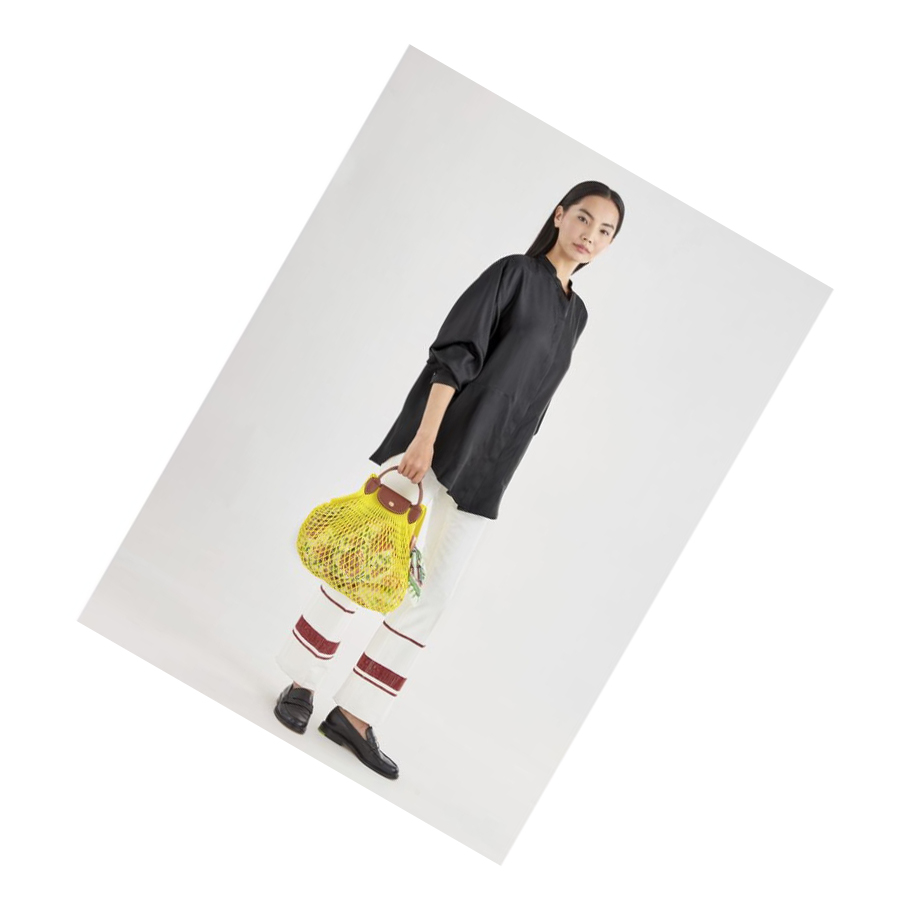 Bolsa De Hombro Longchamp Le Pliage Filet Mujer Amarillo | ES-FMWS837