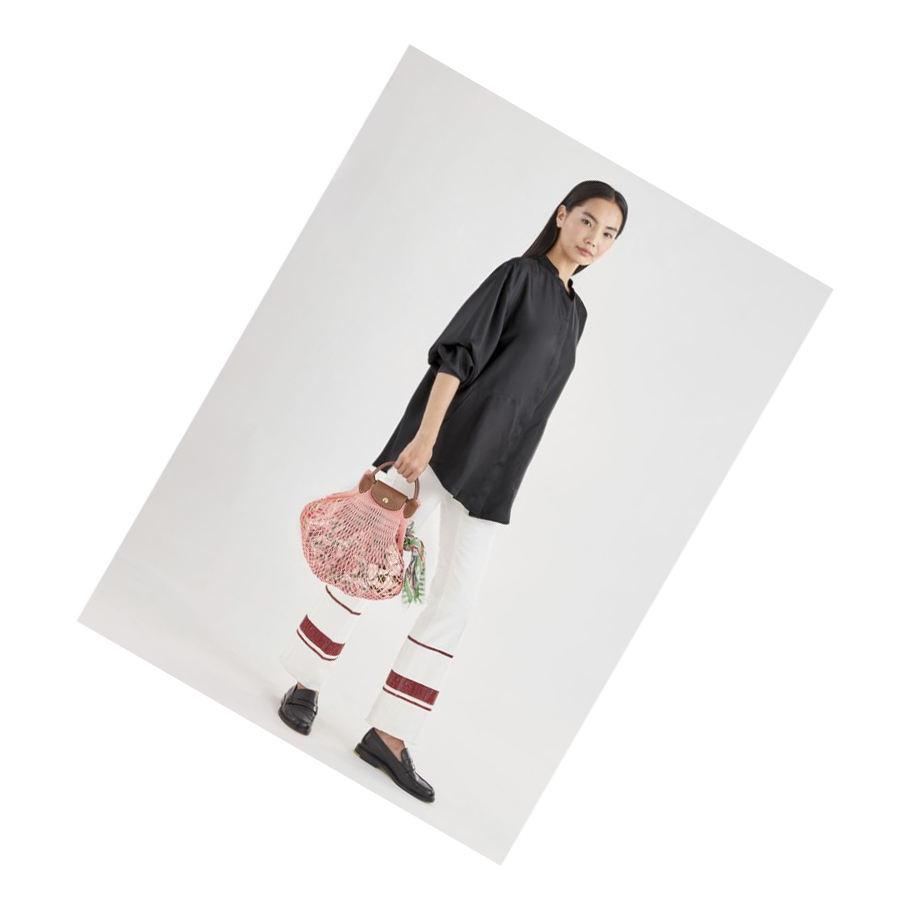 Bolsa De Hombro Longchamp Le Pliage Filet Mujer Rosas | ES-FUSX618