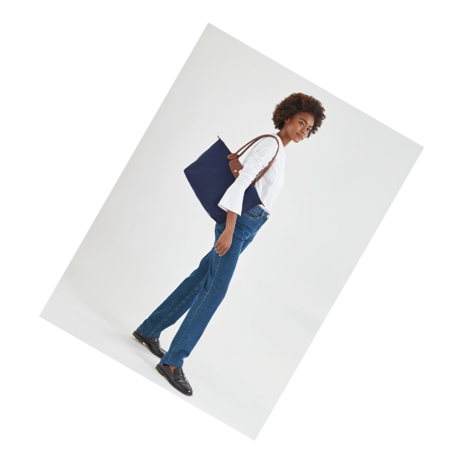 Bolsa De Hombro Longchamp Le Pliage Original L Mujer Azul Marino | ES-UBRI863