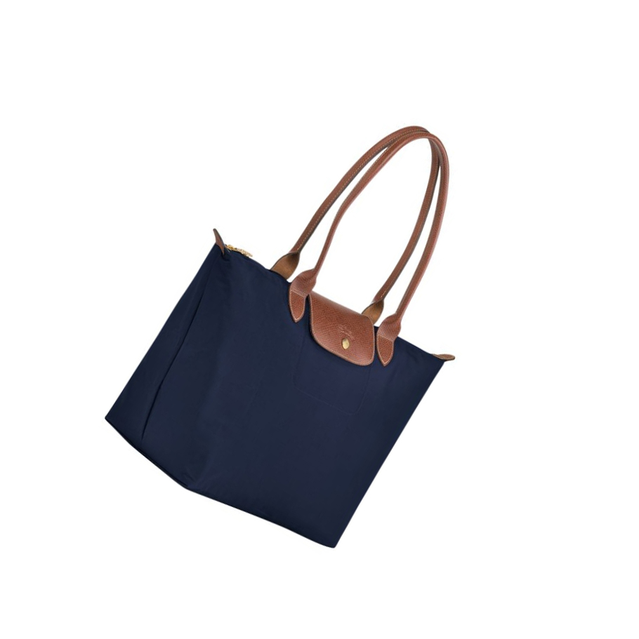 Bolsa De Hombro Longchamp Le Pliage Original L Mujer Azul Marino | ES-UBRI863