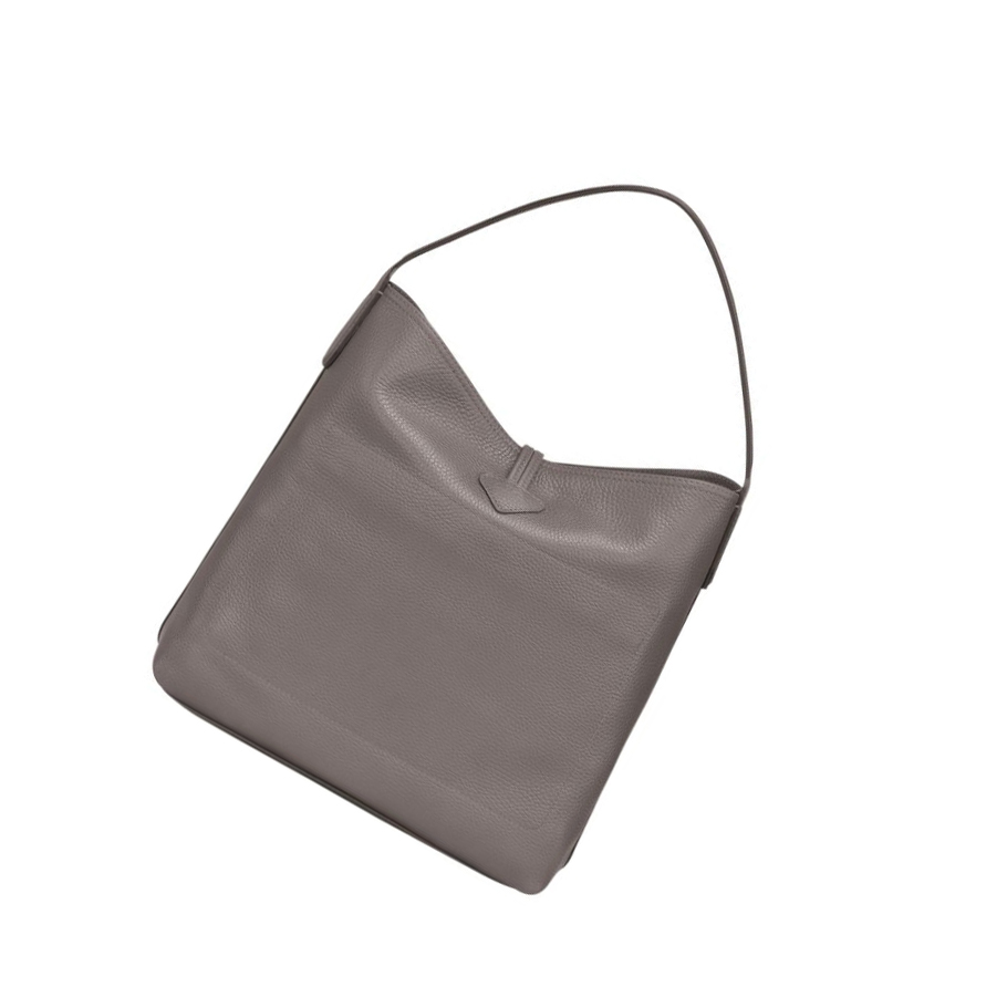 Bolsa De Hombro Longchamp Roseau Essential Mujer Gris | ES-ALDB721