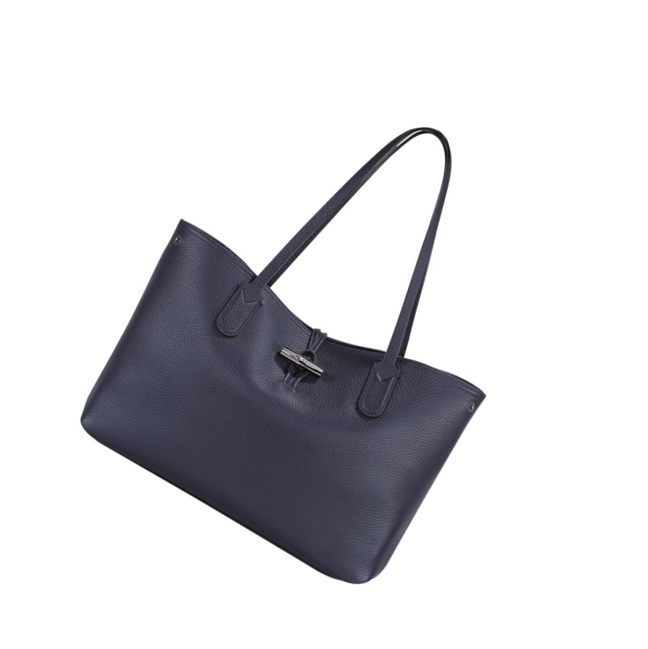 Bolsa De Hombro Longchamp Roseau Essential Mujer Azul Marino | ES-EALR128