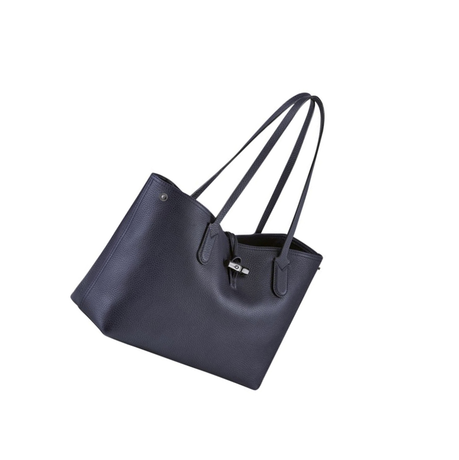 Bolsa De Hombro Longchamp Roseau Essential Mujer Azul Marino | ES-EALR128