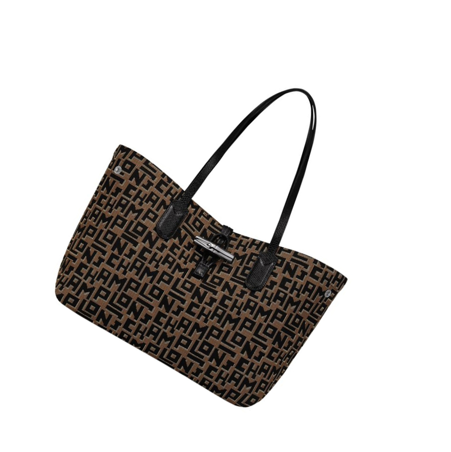 Bolsa De Hombro Longchamp Roseau Essential Lgp M Mujer Marrones Negras | ES-EQRL630