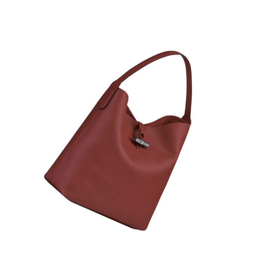 Bolsa De Hombro Longchamp Roseau Essential Mujer Marrones | ES-FKXP924