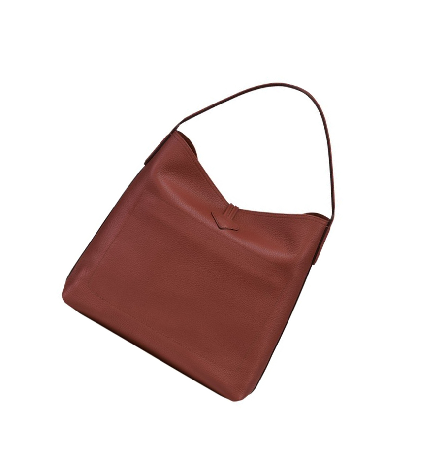 Bolsa De Hombro Longchamp Roseau Essential Mujer Marrones | ES-FKXP924