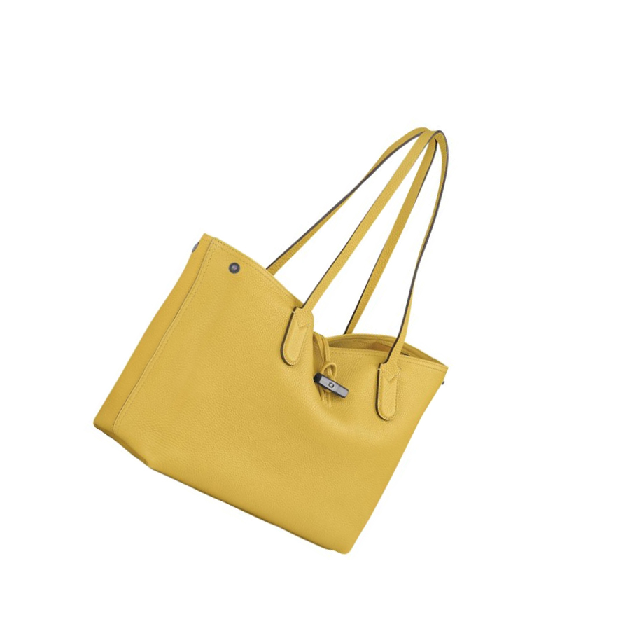 Bolsa De Hombro Longchamp Roseau Essential Mujer Amarillo | ES-OKYQ795