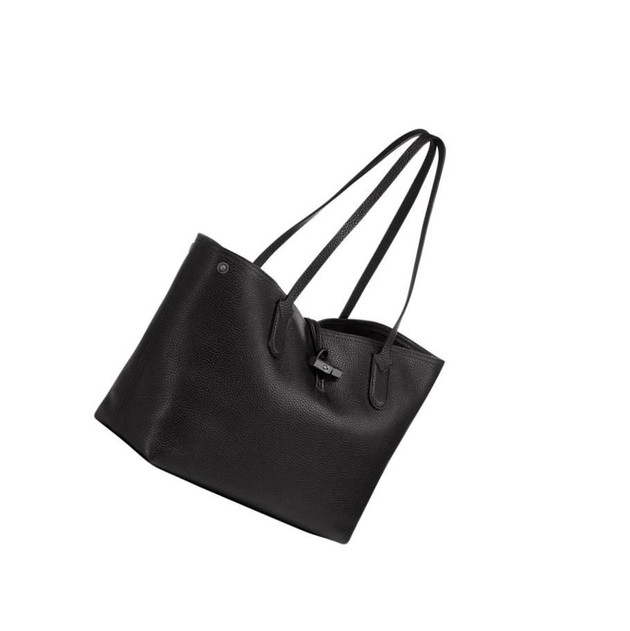 Bolsa De Hombro Longchamp Roseau Essential Mujer Negras | ES-QLOD329