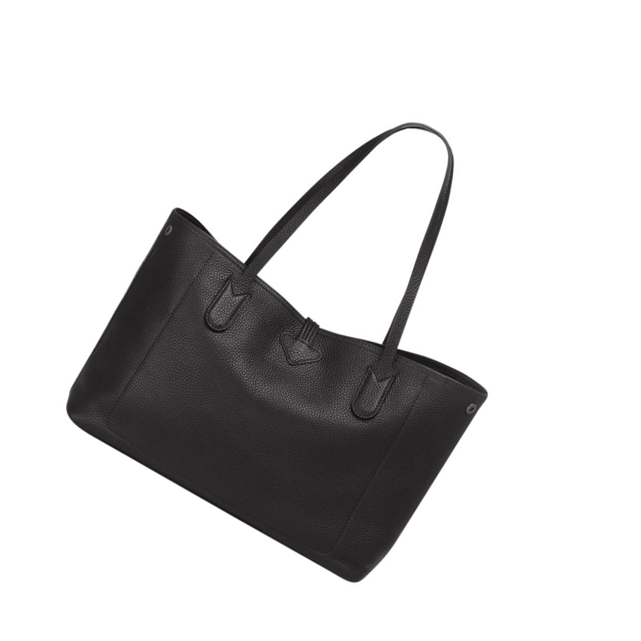 Bolsa De Hombro Longchamp Roseau Essential Mujer Negras | ES-QLOD329