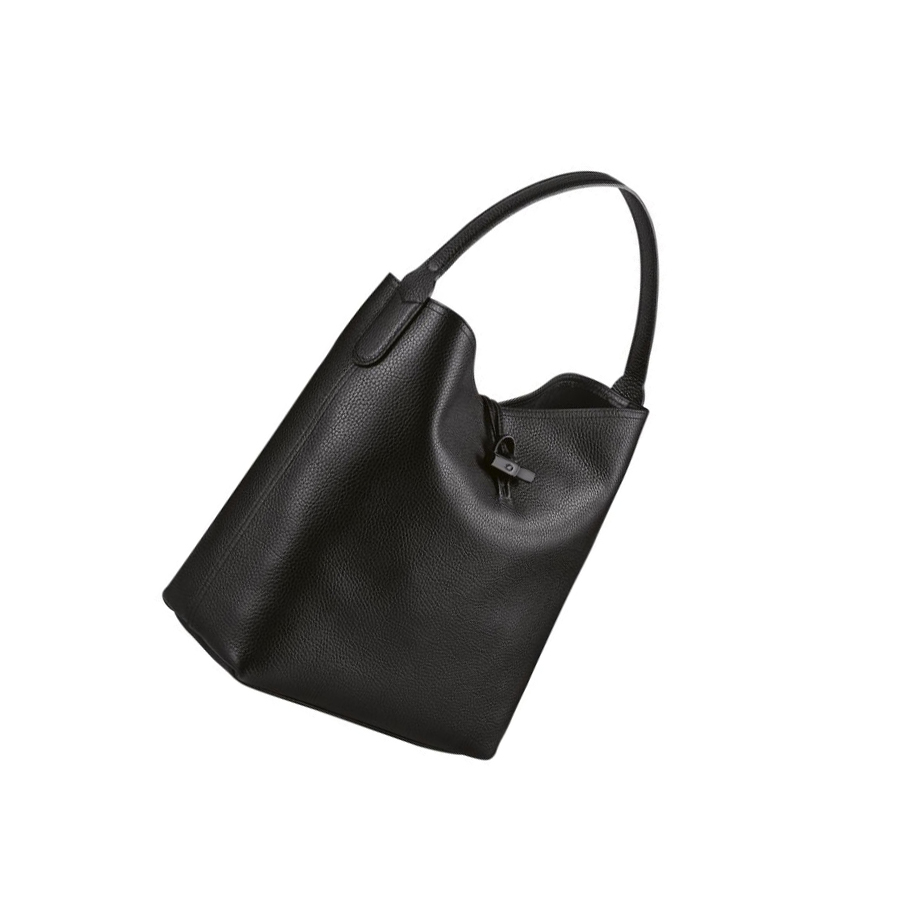 Bolsa De Hombro Longchamp Roseau Essential Mujer Negras | ES-WZDU287