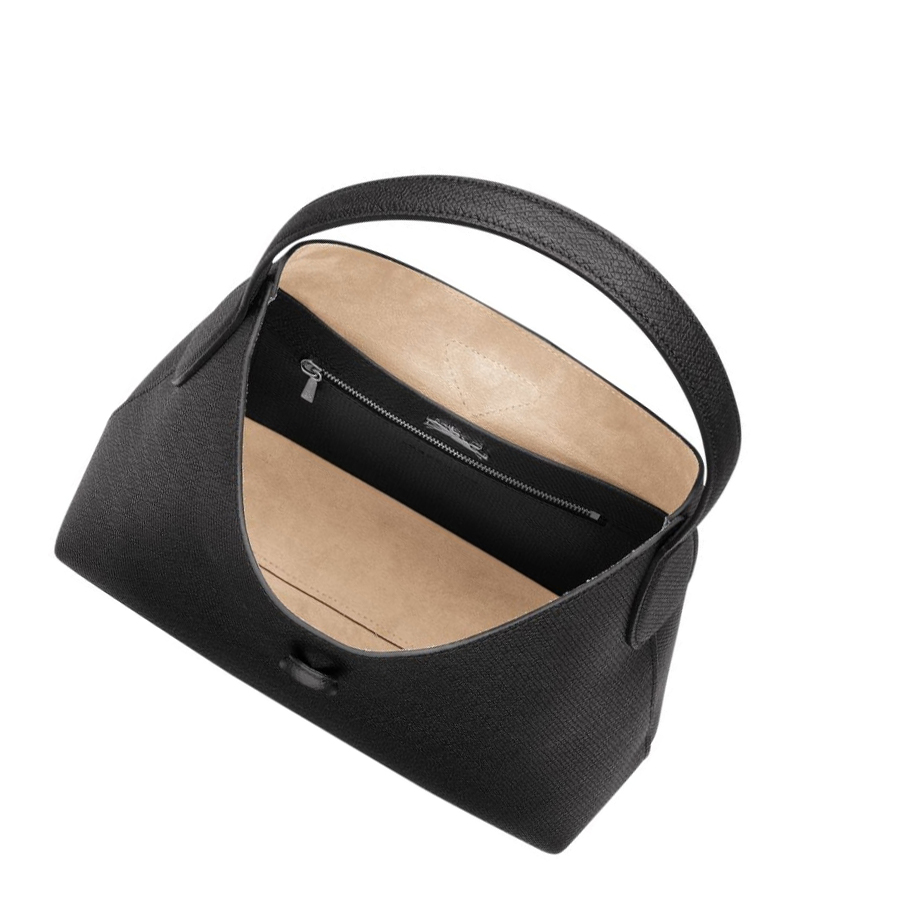 Bolsa De Hombro Longchamp Roseau M Mujer Negras | ES-EAPL947