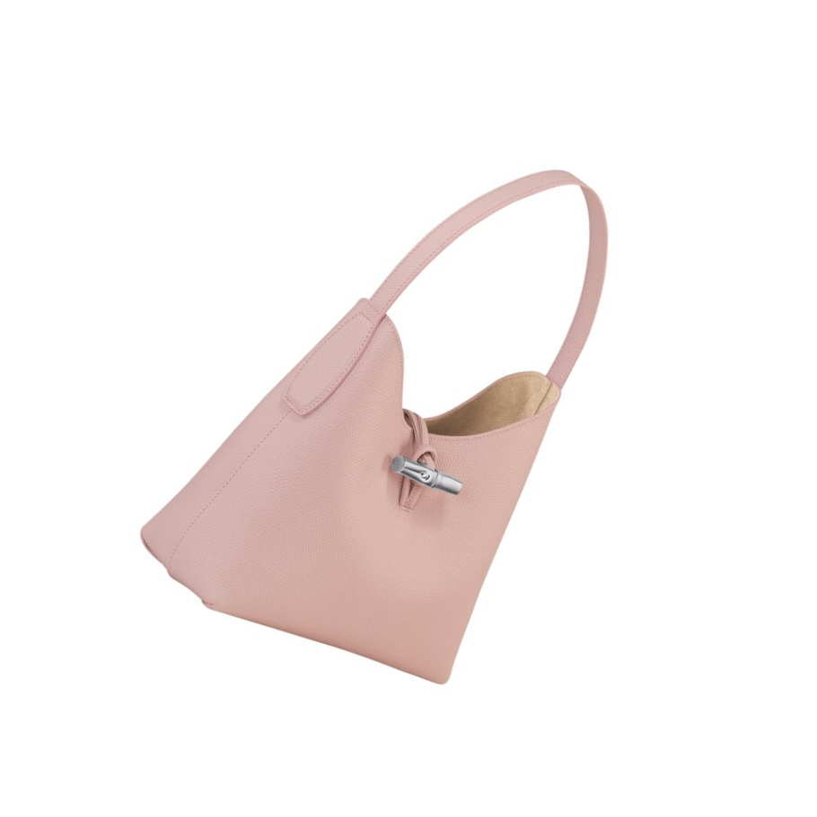 Bolsa De Hombro Longchamp Roseau M Mujer Rosas Claro | ES-JUYT901