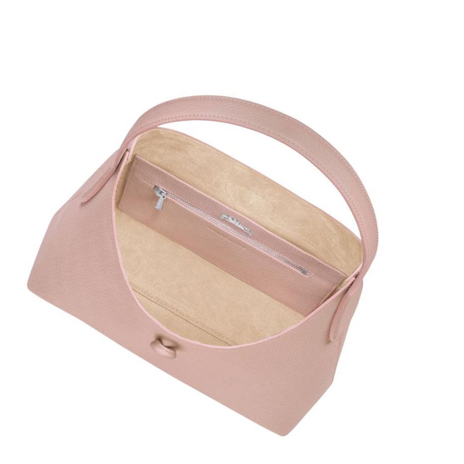 Bolsa De Hombro Longchamp Roseau M Mujer Rosas Claro | ES-JUYT901