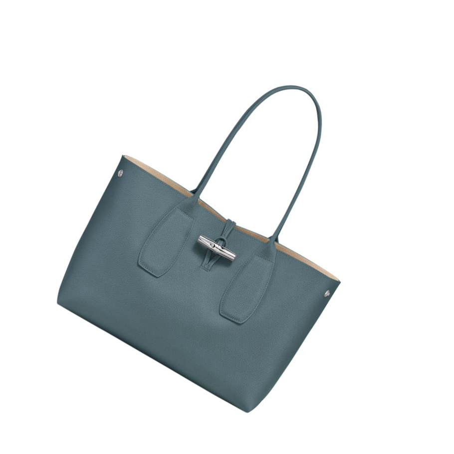 Bolsa De Hombro Longchamp Roseau Mujer Azules | ES-KTGI039