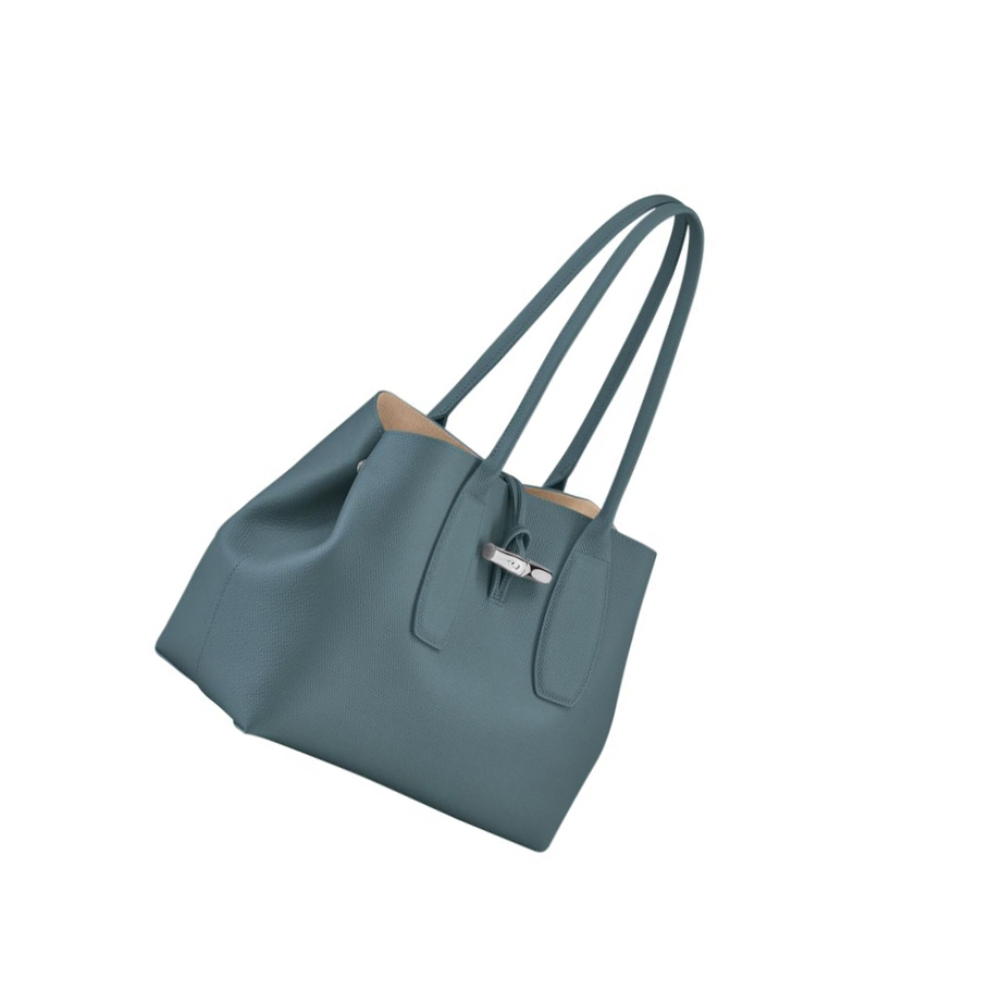 Bolsa De Hombro Longchamp Roseau Mujer Azules | ES-KTGI039