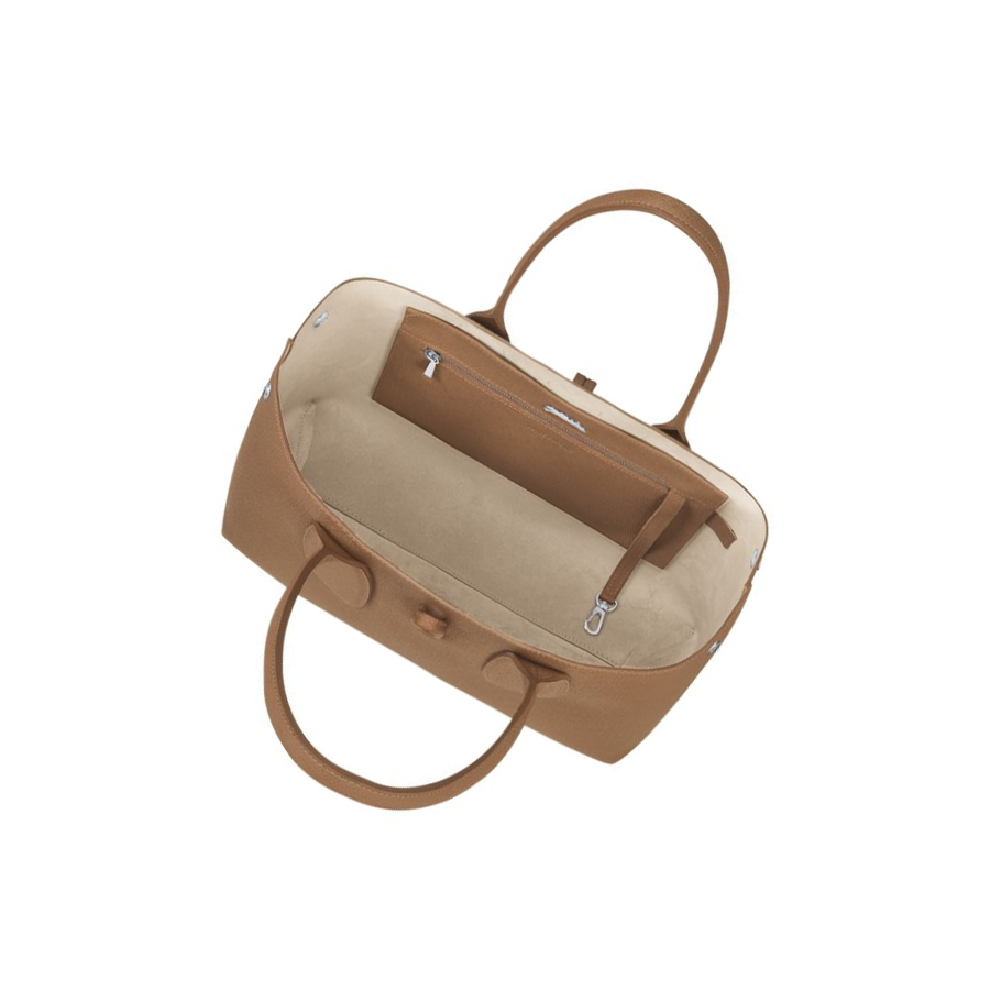 Bolsa De Hombro Longchamp Roseau Mujer Beige | ES-ITGS125