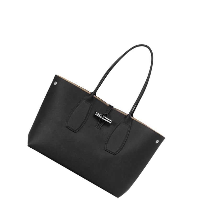Bolsa De Hombro Longchamp Roseau Mujer Negras | ES-FPUN014
