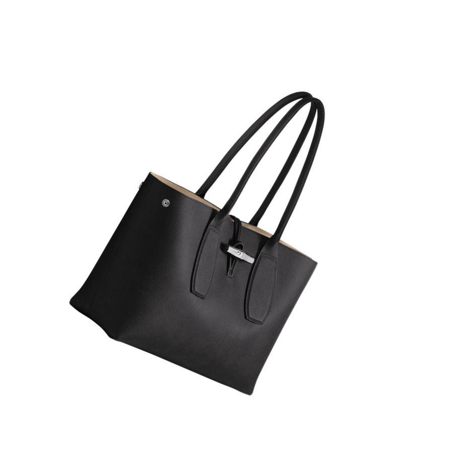 Bolsa De Hombro Longchamp Roseau Mujer Negras | ES-FPUN014