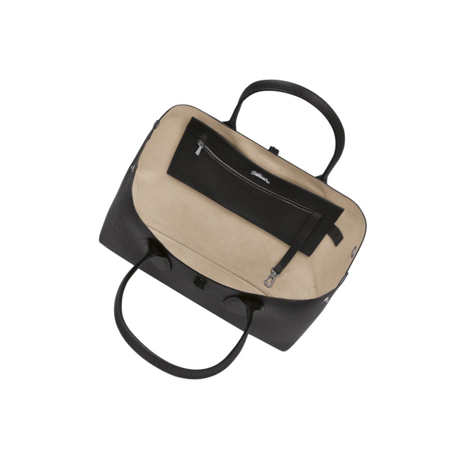 Bolsa De Hombro Longchamp Roseau Mujer Negras | ES-FPUN014