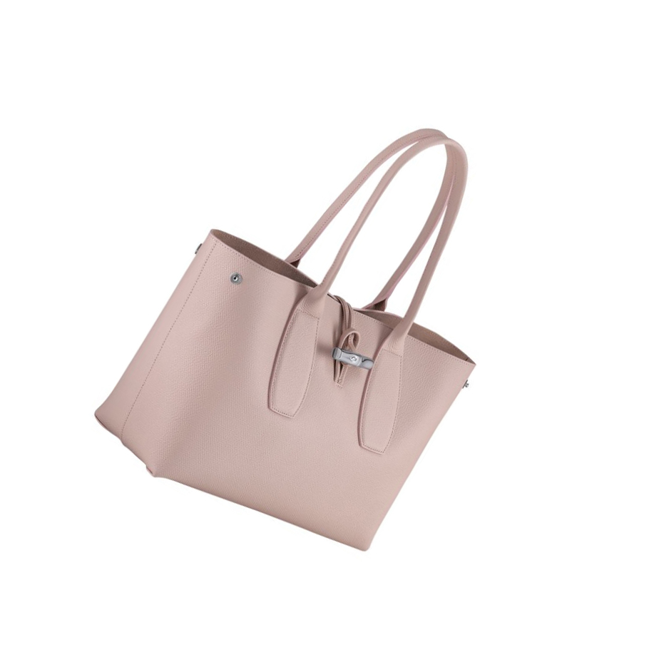 Bolsa De Hombro Longchamp Roseau Mujer Rosas Claro | ES-FIAC403