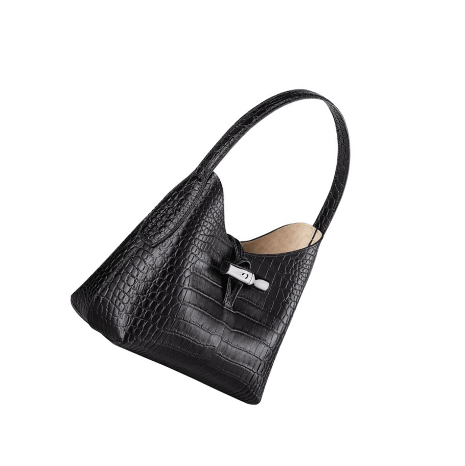 Bolsa De Hombro Longchamp Roseau XS Mujer Negras | ES-DOIE790