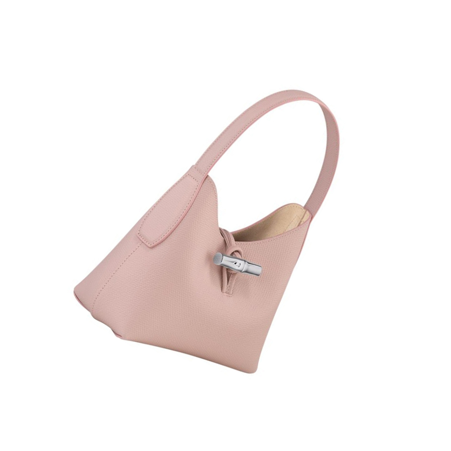 Bolsa De Hombro Longchamp Roseau XS Mujer Rosas Claro | ES-ETCO768