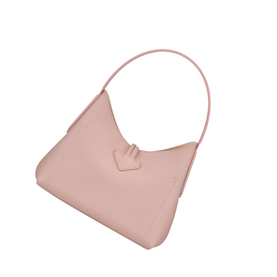 Bolsa De Hombro Longchamp Roseau XS Mujer Rosas Claro | ES-ETCO768