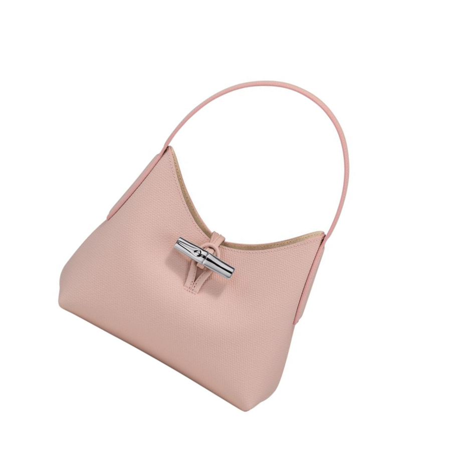 Bolsa De Hombro Longchamp Roseau XS Mujer Rosas Claro | ES-ETCO768