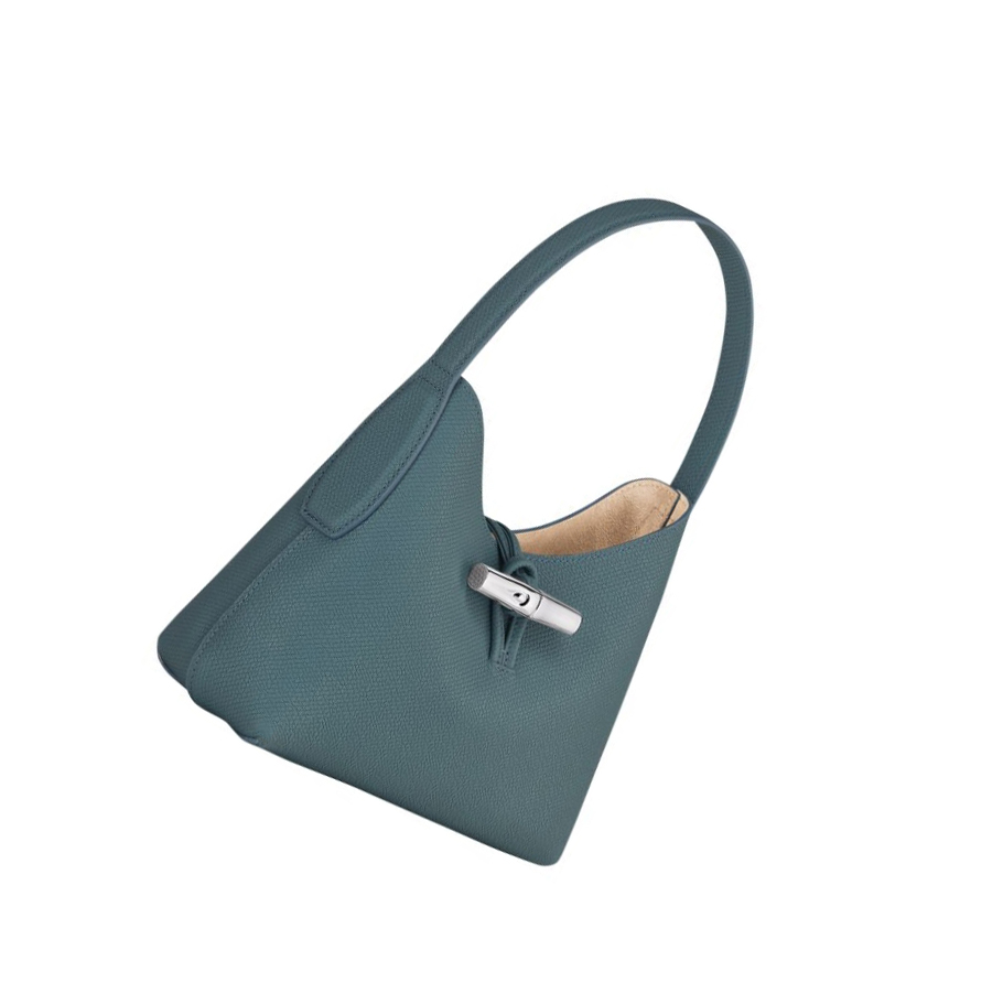 Bolsa De Hombro Longchamp Roseau XS Mujer Azules | ES-LUHG459