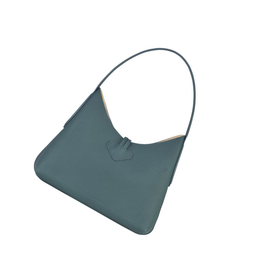 Bolsa De Hombro Longchamp Roseau XS Mujer Azules | ES-LUHG459