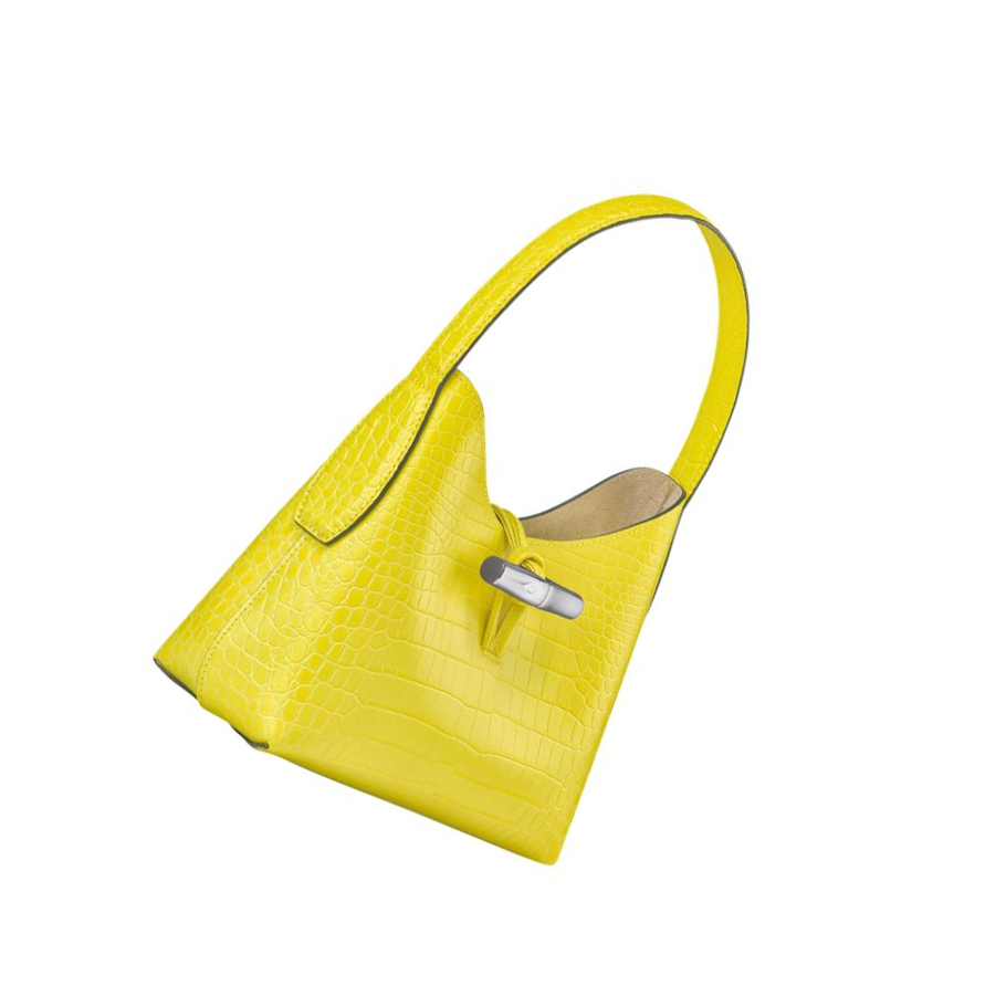 Bolsa De Hombro Longchamp Roseau XS Mujer Amarillo | ES-OLVG736