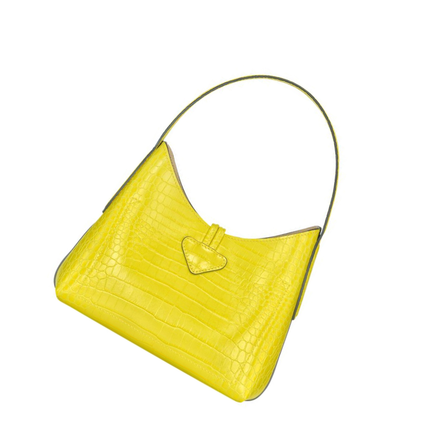 Bolsa De Hombro Longchamp Roseau XS Mujer Amarillo | ES-OLVG736