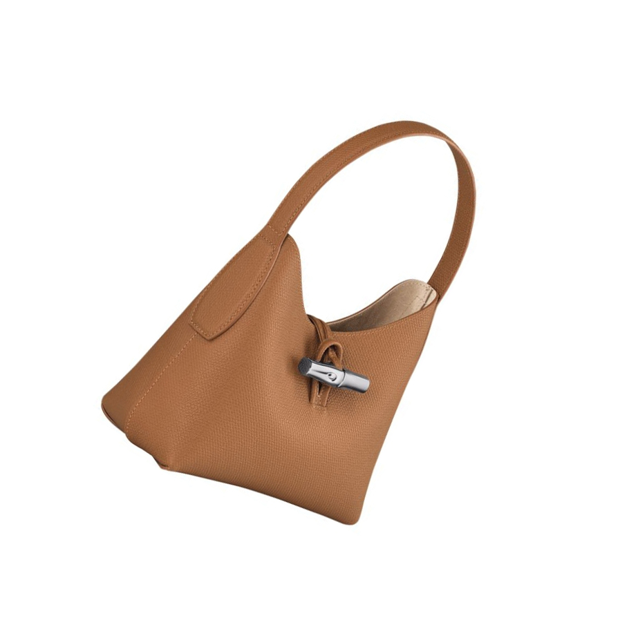 Bolsa De Hombro Longchamp Roseau XS Mujer Beige | ES-SGAC439