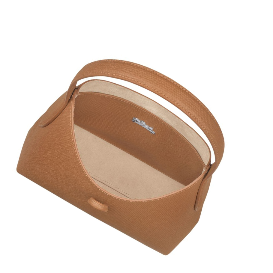 Bolsa De Hombro Longchamp Roseau XS Mujer Beige | ES-SGAC439