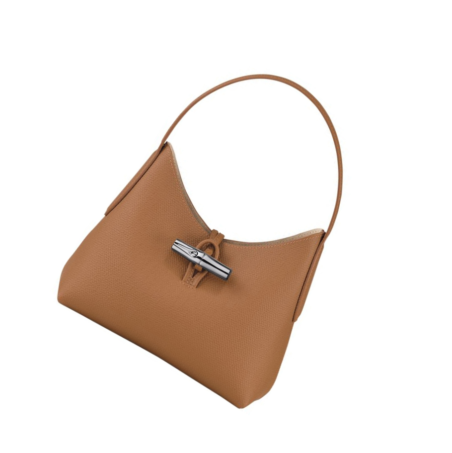 Bolsa De Hombro Longchamp Roseau XS Mujer Beige | ES-SGAC439