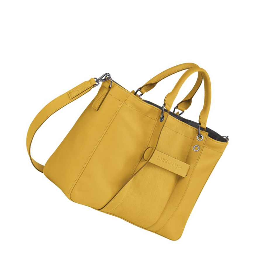 Bolsas De Mano Longchamp 3D M Mujer Amarillo | ES-FHDB016
