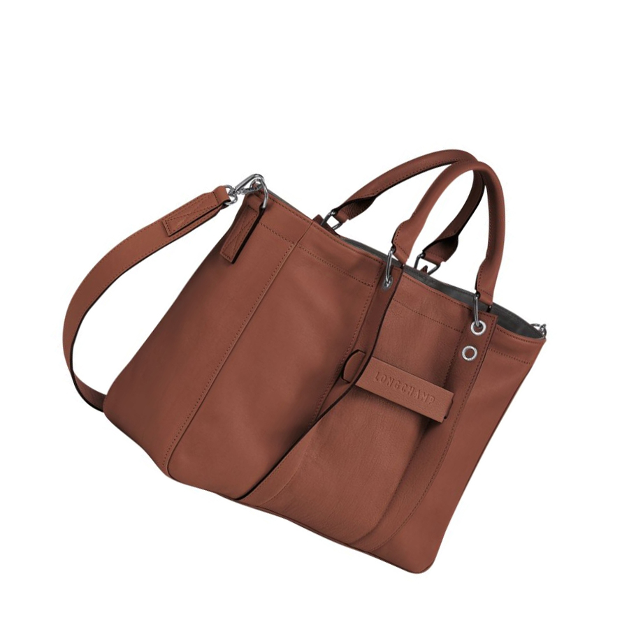 Bolsas De Mano Longchamp 3D M Mujer Marrones | ES-NULV853
