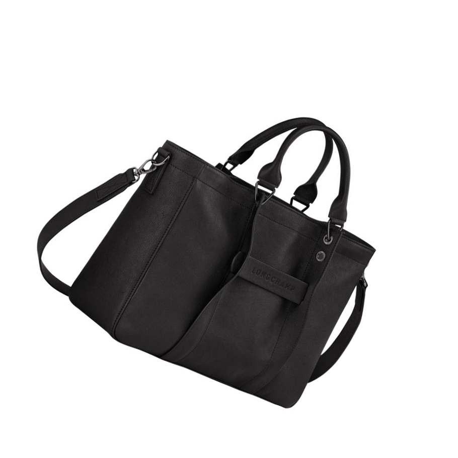 Bolsas De Mano Longchamp 3D M Mujer Negras | ES-SLCF194
