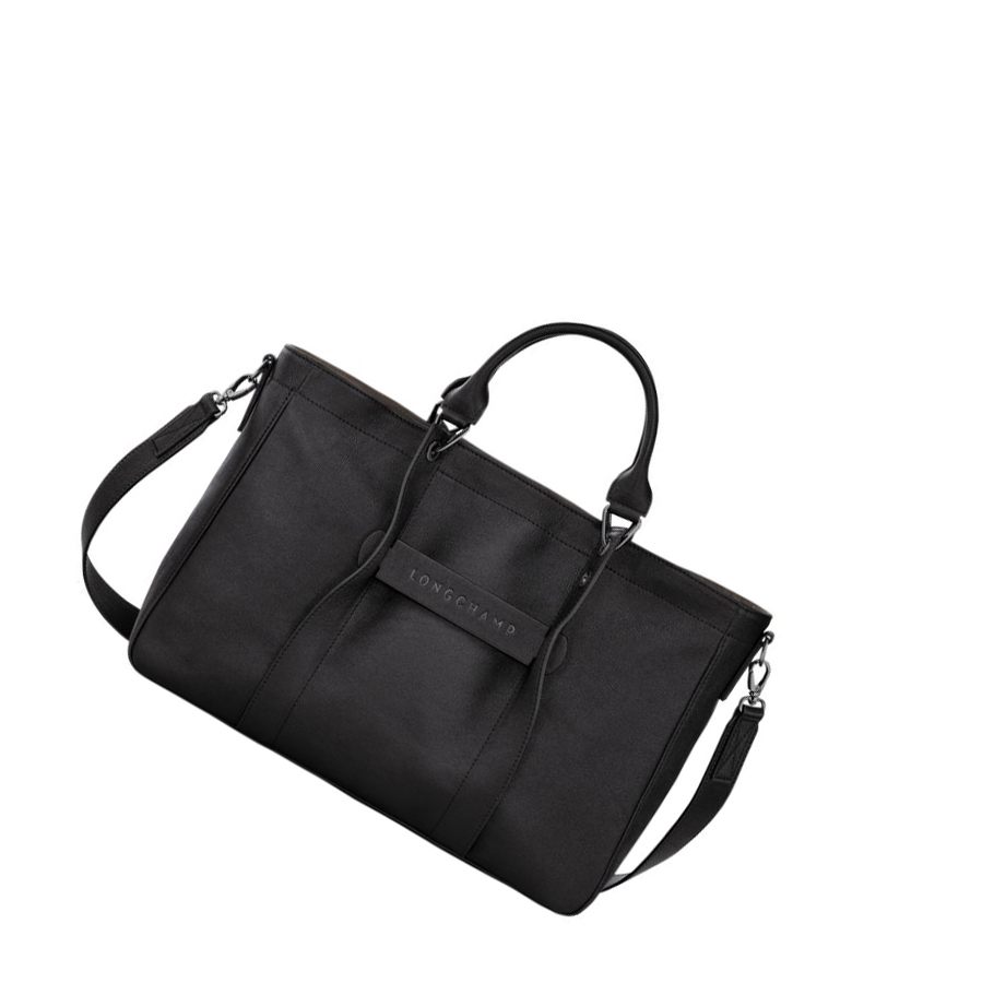 Bolsas De Mano Longchamp 3D M Mujer Negras | ES-SLCF194