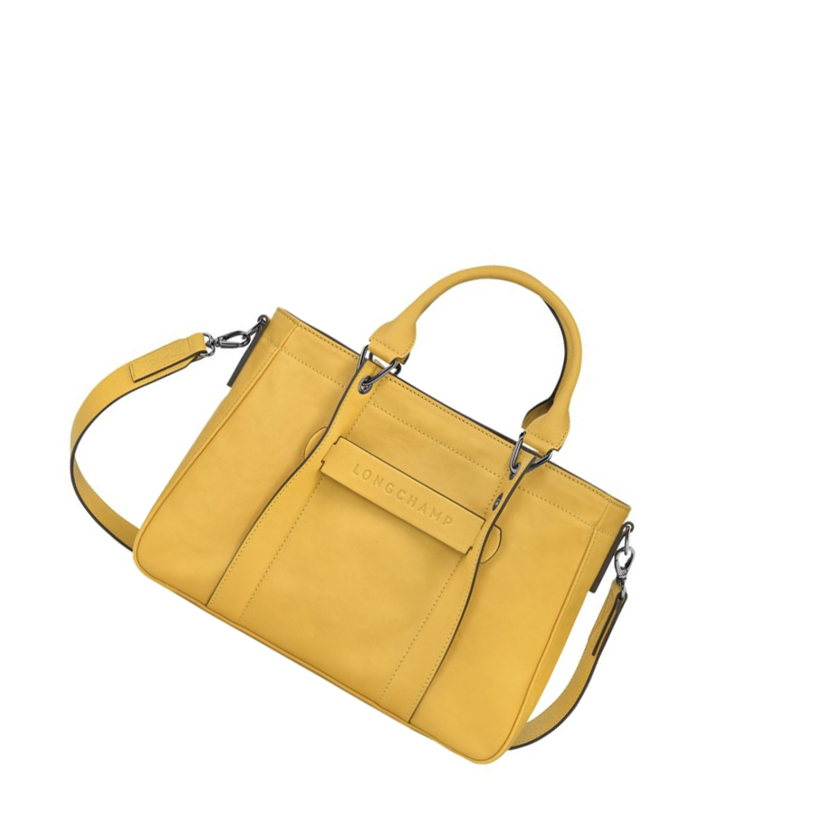 Bolsas De Mano Longchamp 3D S Mujer Amarillo | ES-WXLB012