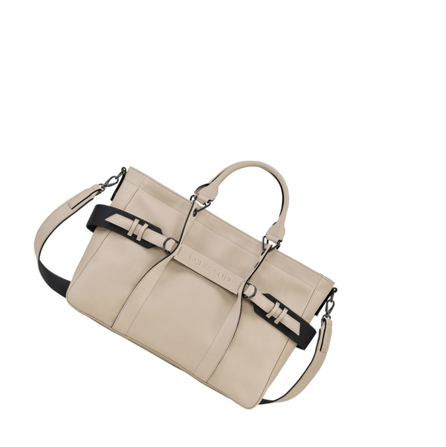 Bolsas De Mano Longchamp 3D Sangle M Mujer Beige | ES-SCLF680