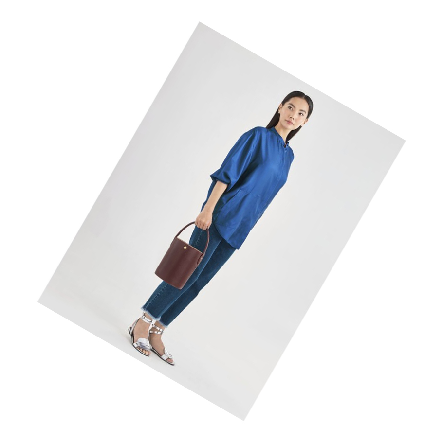 Bolsas De Mano Longchamp Cuir De Russie Mujer Rojas | ES-HCGF894