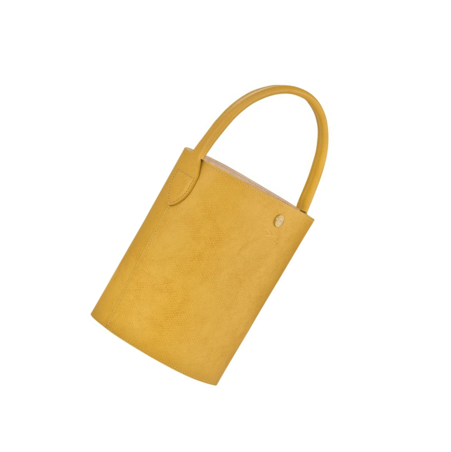 Bolsas De Mano Longchamp Cuir De Russie Mujer Amarillo | ES-IYXK470